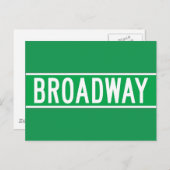 Broadway, New York Street Sign Briefkaart (Voorkant / Achterkant)