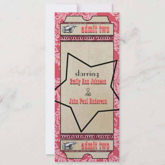 Broadway Playbill Ticket Weddenschap Raspberry Pin Kaart (Achterkant)