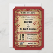  Broadway Poster Gold Movie Ticket Wedding Kaart (Voorkant)