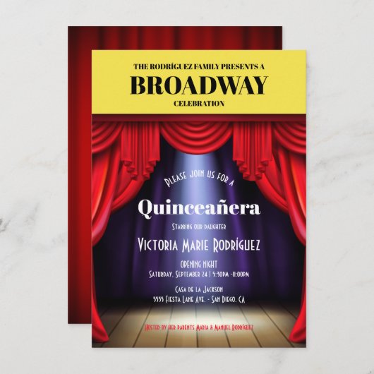 Broadway Programme Birthday Quinceañera Kaart (Voorkant / Achterkant)