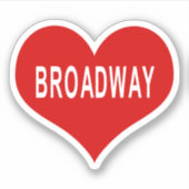 BROADWAY Rode Liefde Hart Vinyl Sticker (Voorkant)