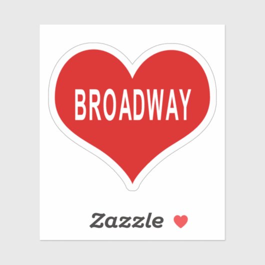 BROADWAY Rood Hart Vinyl Sticker (Vel)