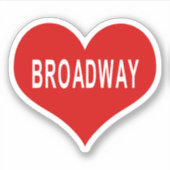 BROADWAY Rood Hart Vinyl Sticker (Voorkant)