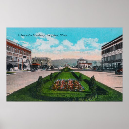 Broadway SceneLongview, WA Poster (Voorkant)