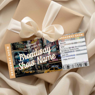 Broadway Show Ticket Musical Theatre Cadeaubon Kaart