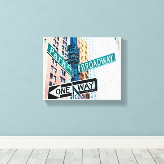 Broadway Sign Hand-getekende Potcil Crayon Art-afd Canvas Afdruk (Insitu (Houten vloer))
