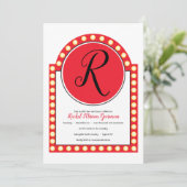 Broadway Sign Marquee Bat Mitzvah Uitnodiging (Staand voorkant)