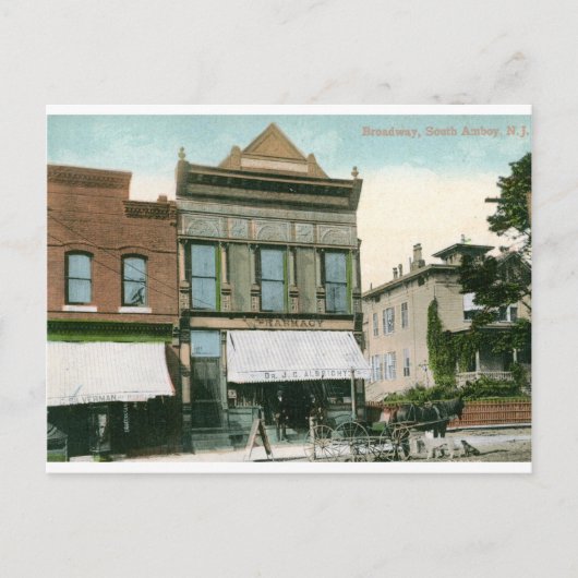 Broadway, South Amboy, NJ 1910  Briefkaart (Voorkant)