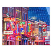 Broadway Street Downtown Nashville Tennessee Foto Afdruk (Voorkant)