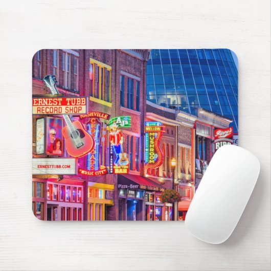 Broadway Street Downtown Nashville Tennessee Muismat (Met muis)