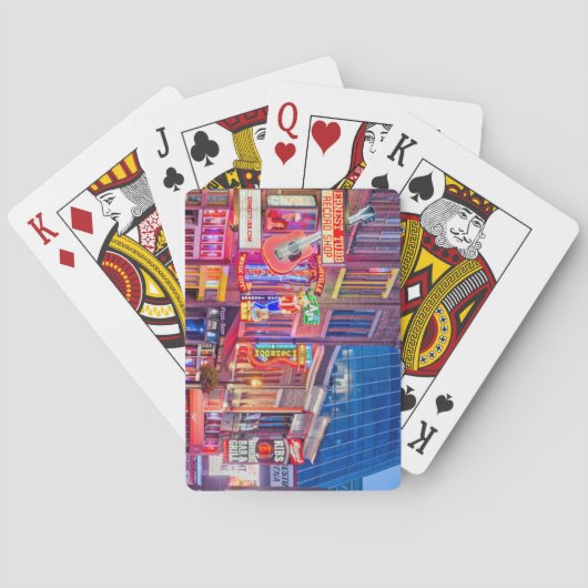 Broadway Street Downtown Nashville Tennessee Pokerkaarten (Achterkant)