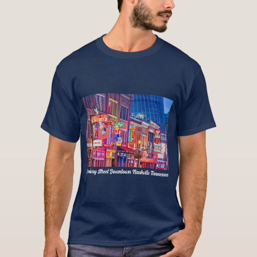 Broadway Street Downtown Nashville Tennessee T-shirt (Voorkant)