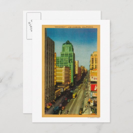 Broadway Street in Los Angeles, CA Briefkaart (Voorkant / Achterkant)
