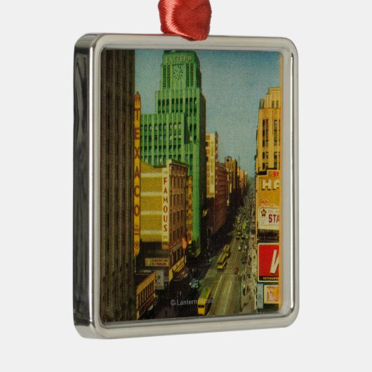 Broadway Street in Los Angeles, CA Metalen Ornament (Rechts)