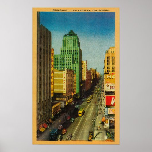 Broadway Street in Los Angeles, CA Poster (Voorkant)