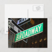 Broadway Street Sign Briefkaart (Voorkant / Achterkant)
