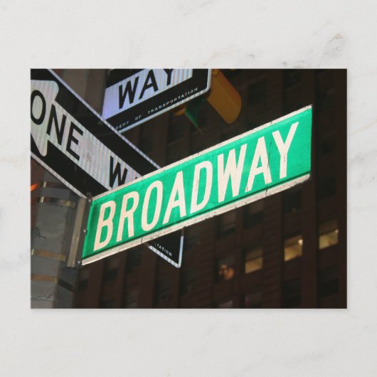 Broadway Street Sign Briefkaart (Voorkant)