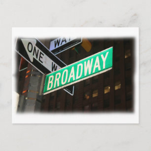 Broadway Street Sign Briefkaart