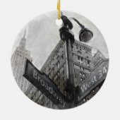 Broadway Street Sign Ornament – Waterverf NYC (Achterkant)