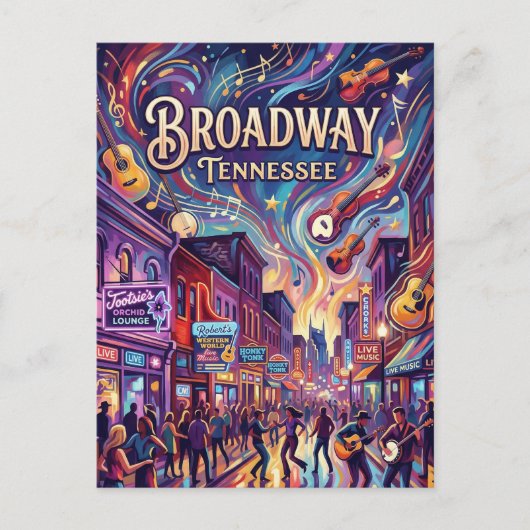 Broadway Tennessee Briefkaart (Voorkant)