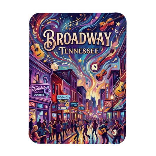 Broadway Tennessee Magneet (Verticaal)