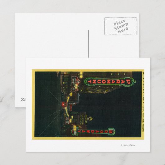 Broadway Theater in Portland op Main Street Briefkaart (Voorkant / Achterkant)