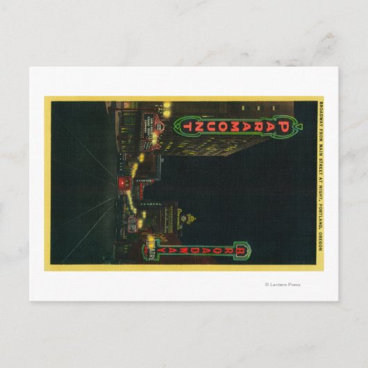 Broadway Theater in Portland op Main Street Briefkaart (Voorkant)