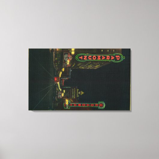 Broadway Theater in Portland op Main Street Canvas Afdruk (Voorkant)