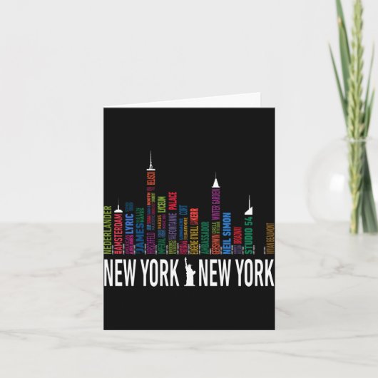 Broadway Theaters New York Skyline  Kaart (Voorkant)