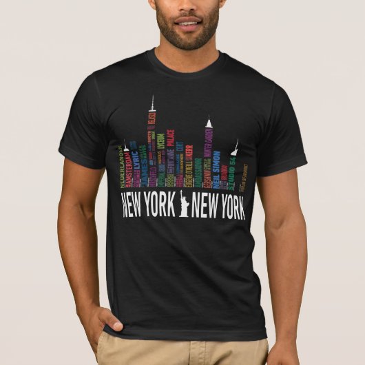 Broadway Theaters - New York Skyline T-Shirt (Voorkant)