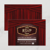 Broadway-thema Bat Mitswa RSVP Kaartje (Voorkant / Achterkant)