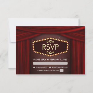 Broadway-thema Bat Mitswa RSVP Kaartje