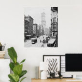 Broadway & Times Building (One Times Square) Poster (Thuiskantoor)