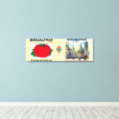 Broadway Tomato LabelSt Louis, MO Canvas Afdruk (Insitu (Houten vloer))