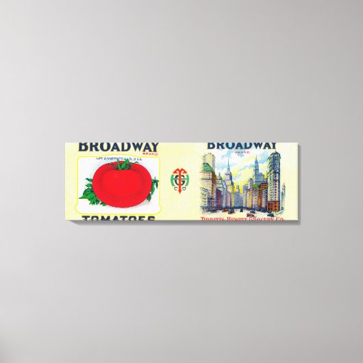 Broadway Tomato LabelSt Louis, MO Canvas Afdruk (Voorkant)