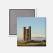 Broadway toren in de Cotswolds tekstmagneet Magneet (Voorkant / Achterkant)