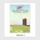 Broadway toren Worcestershire Reisposter Sticker (Vel)