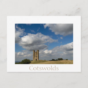 Broadway Tower, Cotswgets briefkaart witte wolken