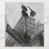 Broadway & Wall Street NYC Wijnlabel – Oudjaar Wijn Etiket (Enkel label)