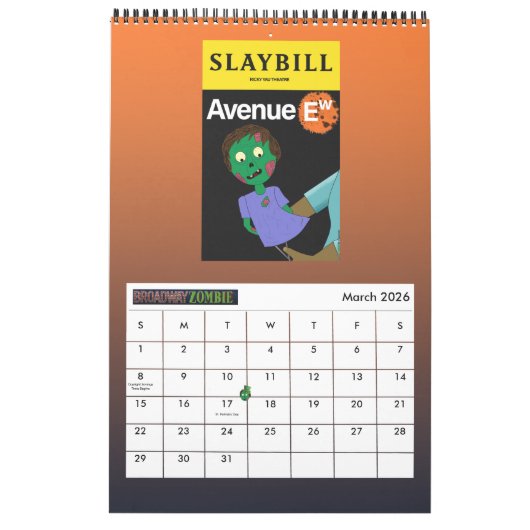 Broadway Zombie The Leading Gents 2020 Calendar Kalender (Mar 2026)