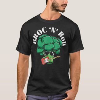 Broc N' Roll Broccoholic Vegetable Vegetarian Vega T-shirt