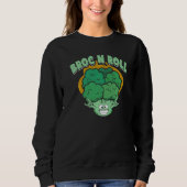 Broc N Roll  Vegan Vegetarian Broccoli Vegetable Trui (Voorkant)