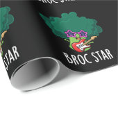 Broc Star Funny Brocolli Rock Star Pun Dark BG Cadeaupapier (Rol Hoek)