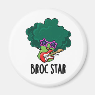 Broc Star Funny Brocolli Rock Star Pun Magneet