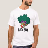 Broc Star Funny Brocolli Rock Star Pun T-shirt (Voorkant)