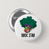 Broc Star Grappige Broccoli Rockster Woordgrap  Ronde Button 5,7 Cm (Voorkant /achterkant)