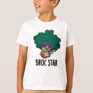 Broc Star Grappige Broccoli Rockster Woordgrap  T-shirt
