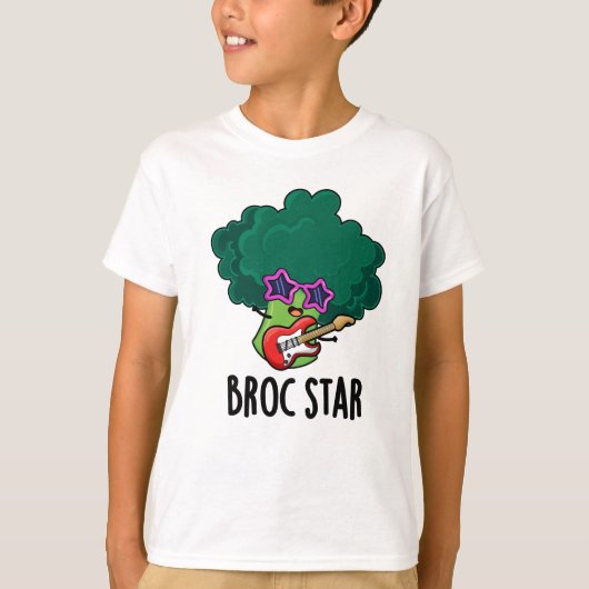 Broc Star Grappige Broccoli Rockster Woordgrap  T-shirt (Voorkant)