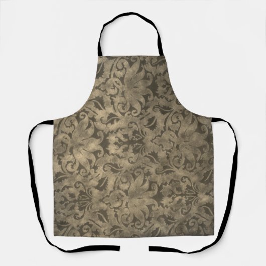 Brocade All-Over Print Apron Schort (Voorkant)