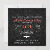 Brocade Bats Halloween Party Invitation Kaart (Voorkant)